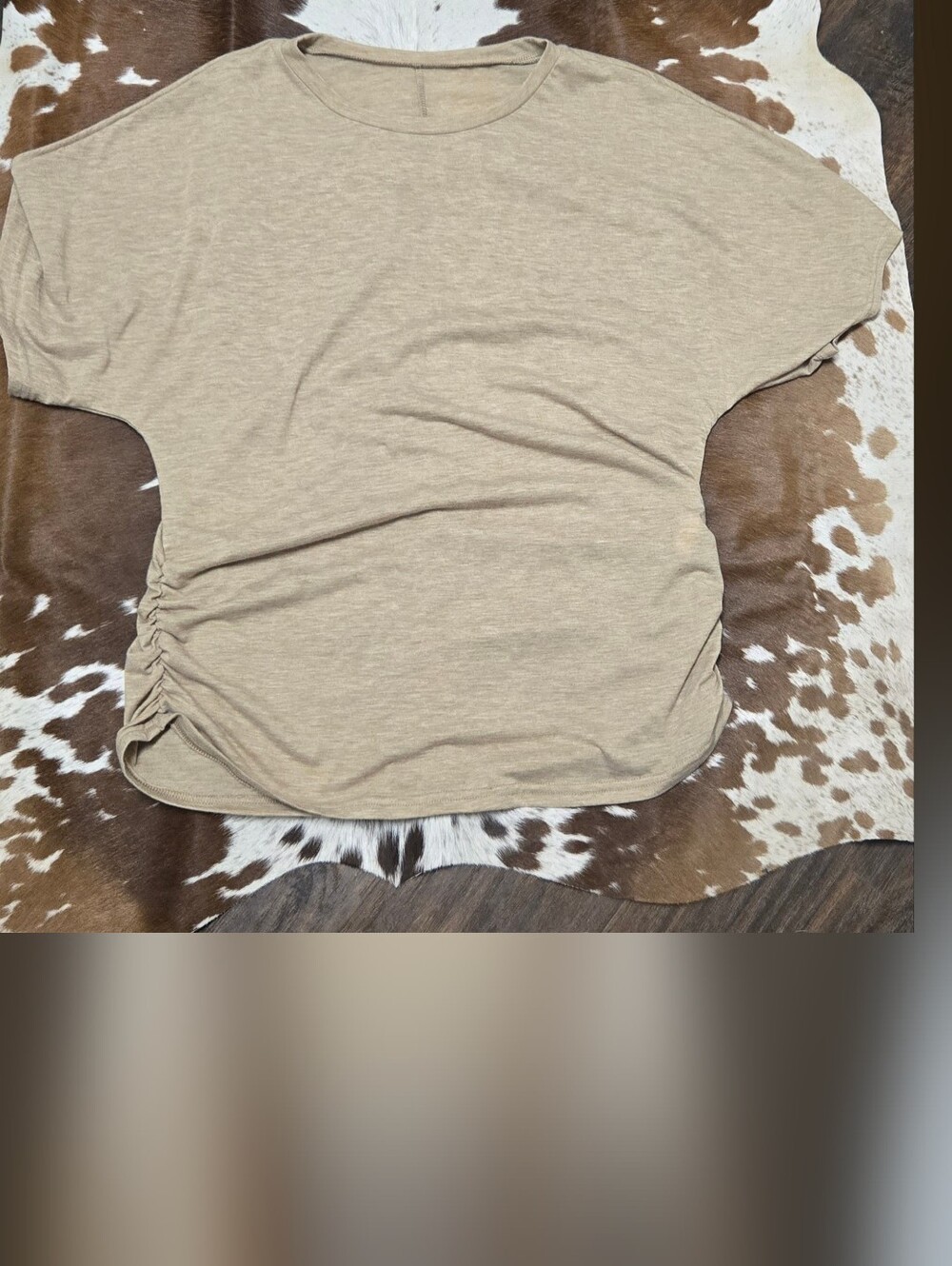 Neutral Beige Women's Scoop Neck Top